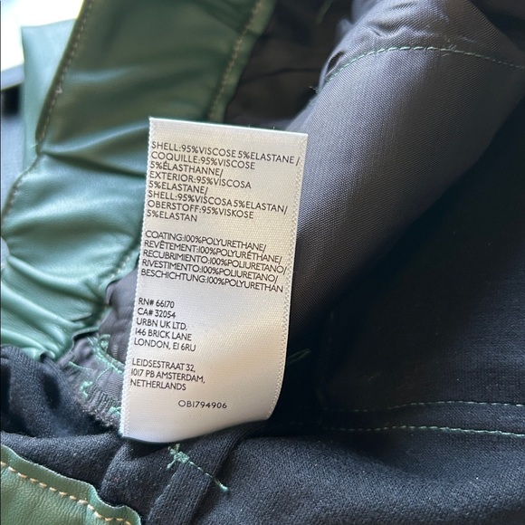 Anthropologie Pilcro Faux Leather Soft Parachute Pants Dark Green Sz S NEW - Picture 14 of 15